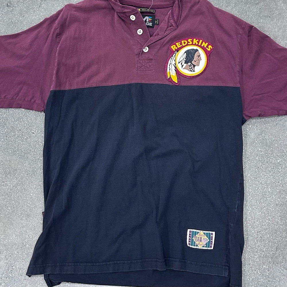 Vintage Redskins Maroon and Navy Men's Shirt